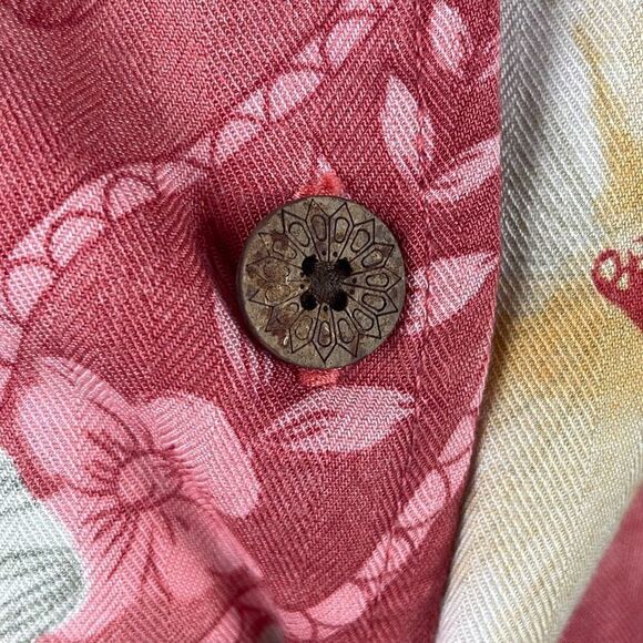 Caribbean Joe Vintage 90's Tropical Print Button Front Sleeveless Top M - Picture 5 of 7